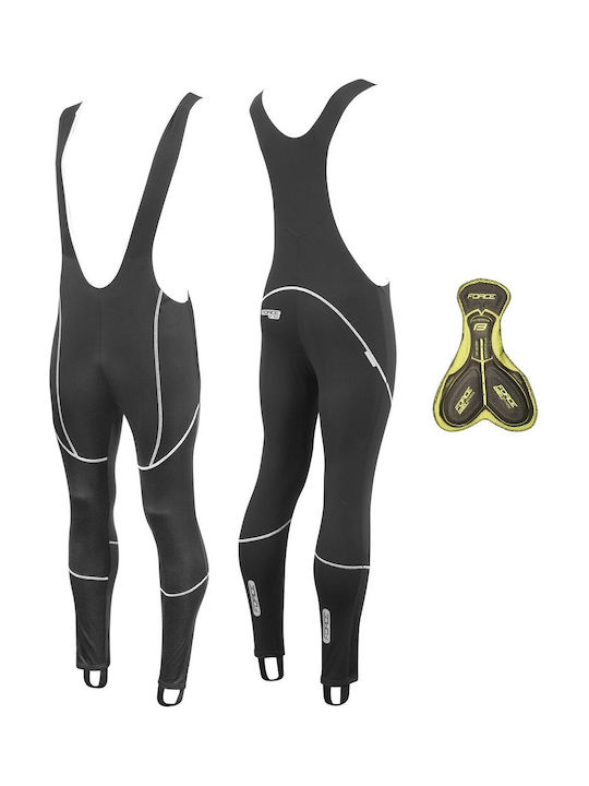 Force Z70 Gel Pad Men's Cycling Pants with Braces Black Force Z70 Gel Pad Men's Cycling Pants with Braces Black