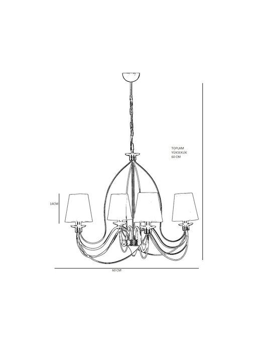 Opviq Berfin Chandelier Lampshade 4xE14 Black 55cm
