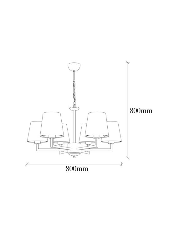 Opviq Profil-4644 Candelabru 6xE27 Ø80cm Negru