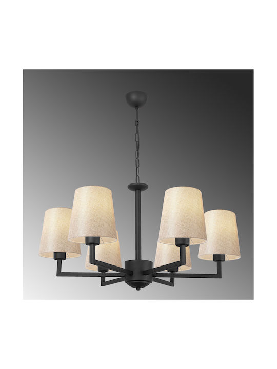 Opviq Profil-4644 Candelabru 6xE27 Ø80cm Negru