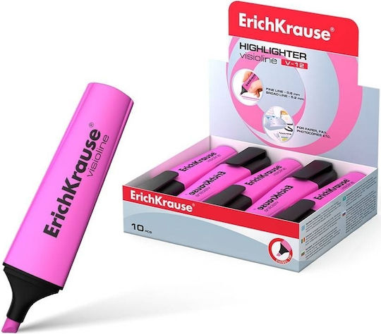 ErichKrause V-12 Μαρκαδόρος Υπογράμμισης Ροζ 5.2mm