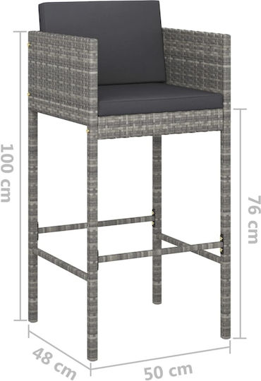 Set Bar Exterior 5 Piese Gri Cu Perne