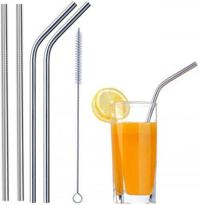 Paie Metalice Oțel inoxidabil cu Periuță 4buc