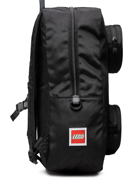 LEGO Brick 1x2 School Bag Backpack Elementary, Elementary Black with Water Bottle Holder 18Liters