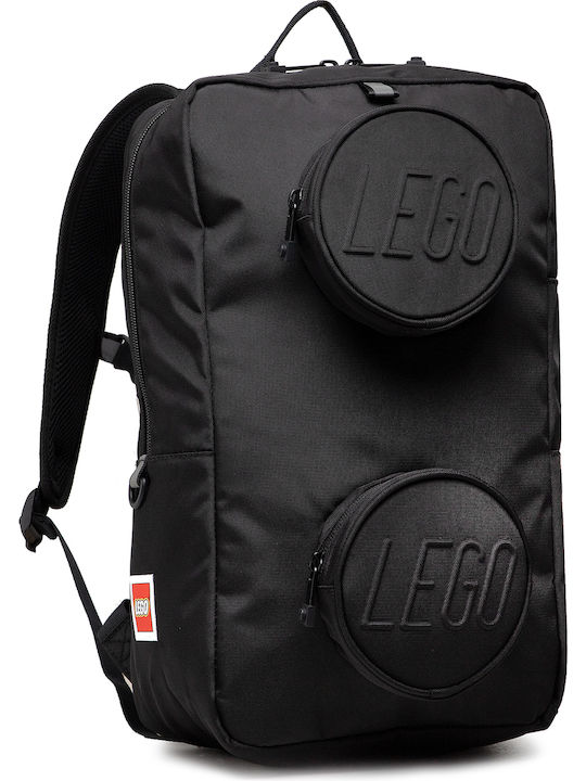 LEGO Brick 1x2 School Bag Backpack Elementary, Elementary Black with Water Bottle Holder 18Liters