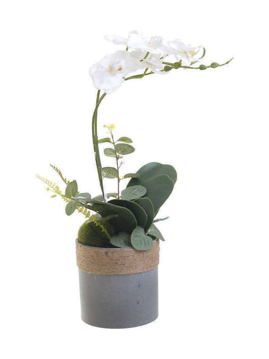 Inart Künstliche Pflanze in Blumentopf Orchidee Gray 45cm 1Stück