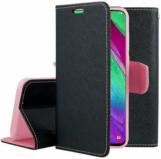 Fancy Wallet Piele artificială Negru (Galaxy A41)