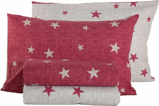 Nef-Nef Homeware Сет Чаршафи 160x260см. Astria Червено 3бр