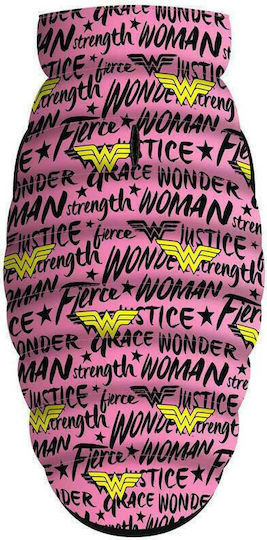WauDog Wonder Woman Pink Waterproof Dog Coat with 50cm Back Length