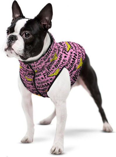 WauDog Wonder Woman Pink Waterproof Dog Coat with 50cm Back Length