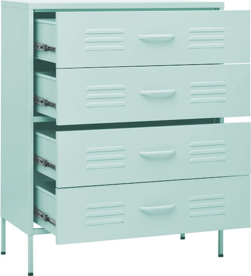 vidaXL Office Storage Drawer Metal Mint 80x35x101.5cm