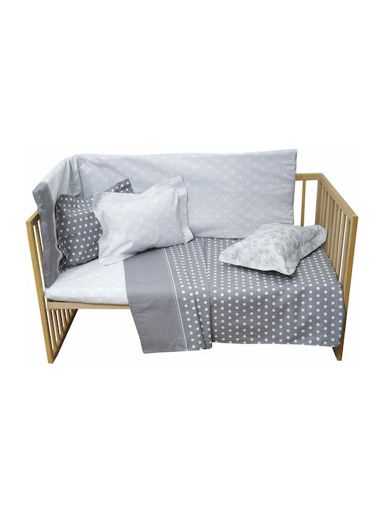 Anna Riska Пухено одеяло За Количка Памук Mix & Match Сив 110x150см