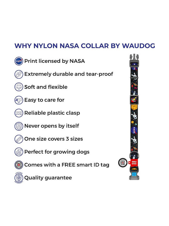 WauDog Nasa Plastic Κολάρο Σκύλου με SmartID 15mm x 23 - 35cm