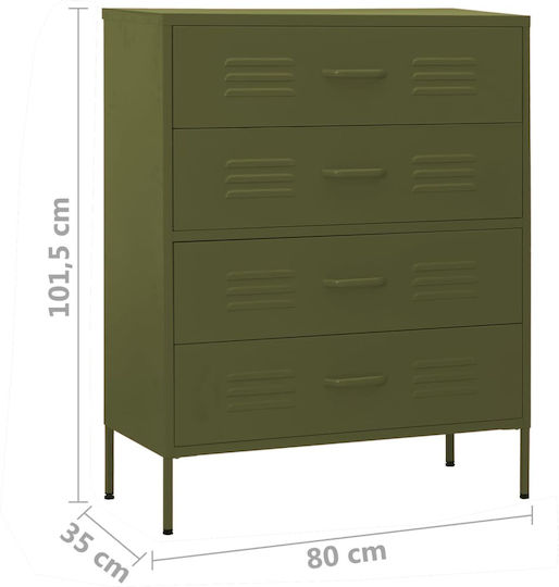 Метална Чекмеджета За Бюро Ладис 80x35x101.5см