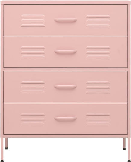 Metallische Büro-Schublade Rosa 80x35x101,5cm