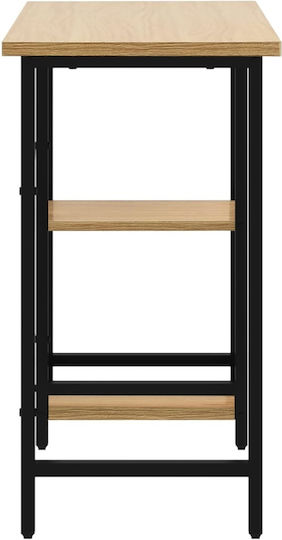 Schreibtisch Holz Natural - Black mit Metallbeinen 80x40x72cm