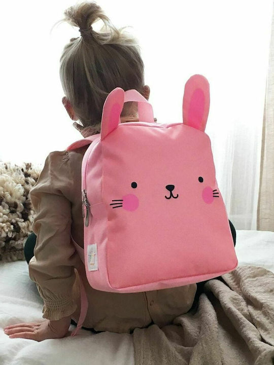 A Little Lovely Company Pink Bunny School Bag Backpack Kindergarten Pink 16Liters