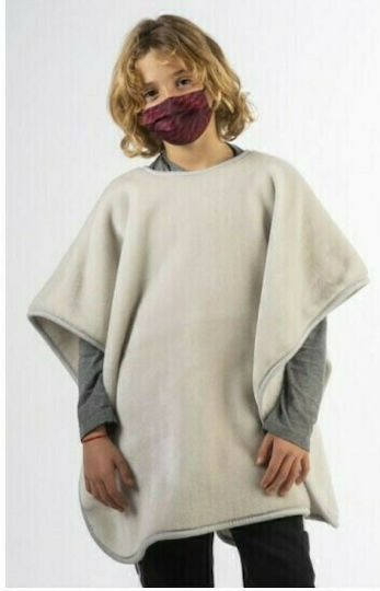 Piel SA Κουβέρτα Βελουτέ Poncho Λευκή 80x110εκ.