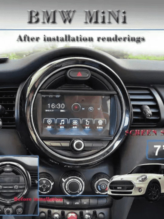 LM Digital Car Audio System for Mini Cooper / Clubman / Roadster / Countryman 2014> (Bluetooth/USB/AUX/WiFi/GPS/Apple-Carplay/Android-Auto) with Touch Screen 7"