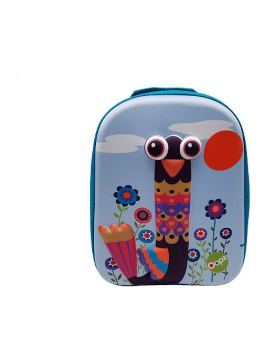 Oops Happy Peacock School Bag Backpack Kindergarten Light Blue