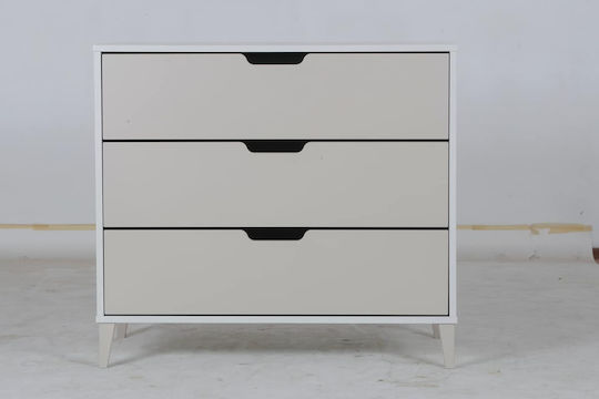 Juno Baby Wickelkommode mit 3 Schubladen Graue 100x55x90cm