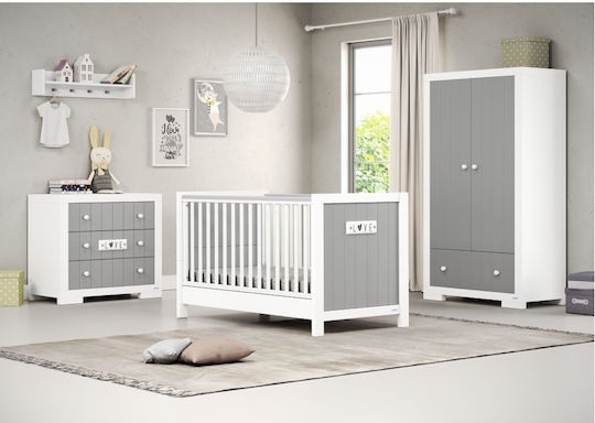 Petit Baby Dresser with 3 Drawers White 94x50x91cm