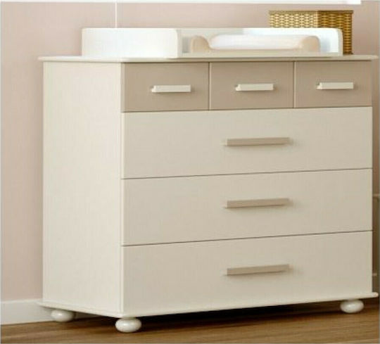 Patty Baby Dresser with 6 Drawers White 90x53x97cm
