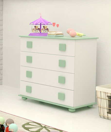 Jiovanni Baby Dresser with 4 Drawers White 82x44x89cm