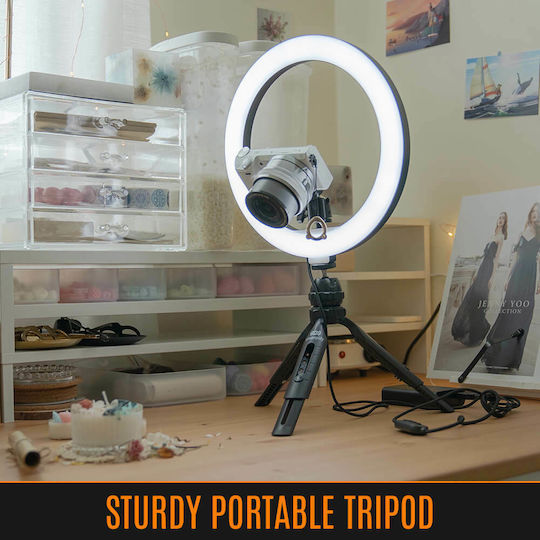 Kolink Streamplify Ring Light 26cm 3000 - 6000K με Επιτραπέζιο Τρίποδο και Βάση για Κινητό