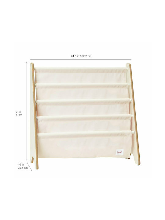 Kids Wooden Bookcase Green 25.4x25.4x61cm