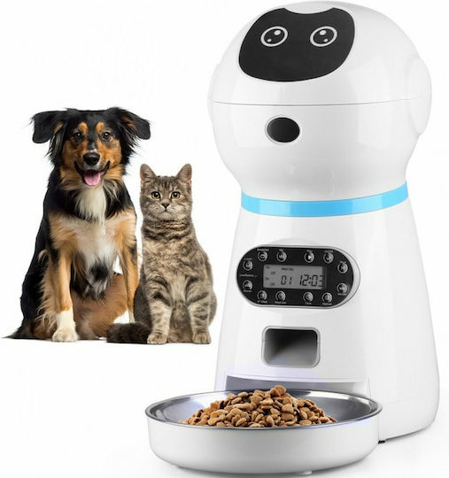 Pet Interest Robert Automatic Stainless Steel Feeder for Dog & Cat 3.5lt 30.5cm in White Color