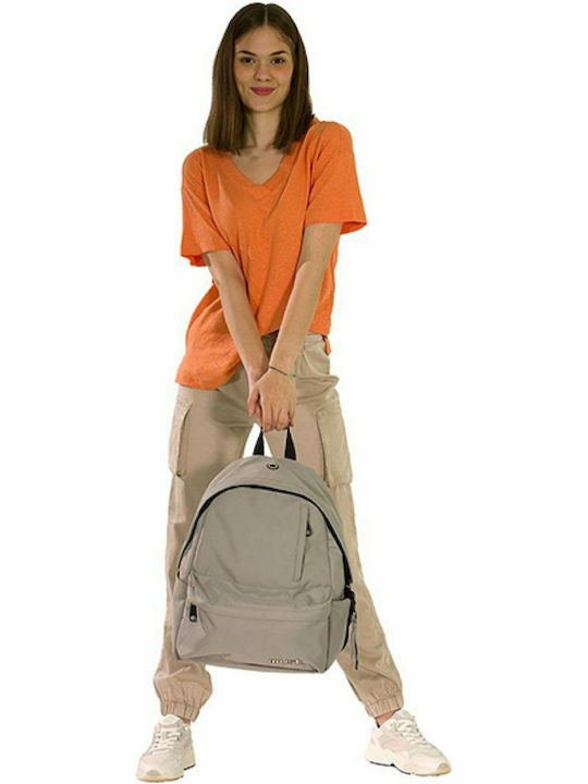 Must Team Monochrome Grey School Bag Backpack Junior High-High School Gray with Water Bottle Holder 22Liters