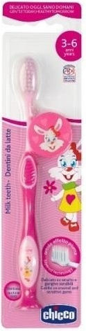 Chicco Milk Teeth Παιδική Οδοντόβουρτσα για 3+ Χρονών Ροζ