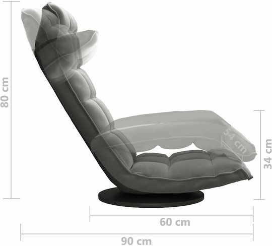 Sessel Drehbar Samt Dark grey 54x45x80cm