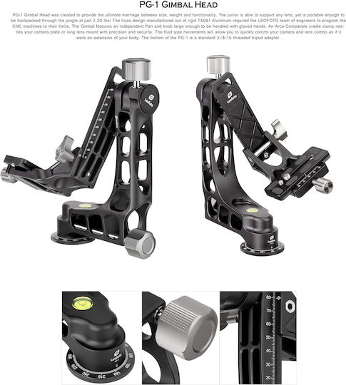 Leofoto Ranger LS-365C + PG-1 Τρίποδο - Μίνι με Gimbal Κεφαλή