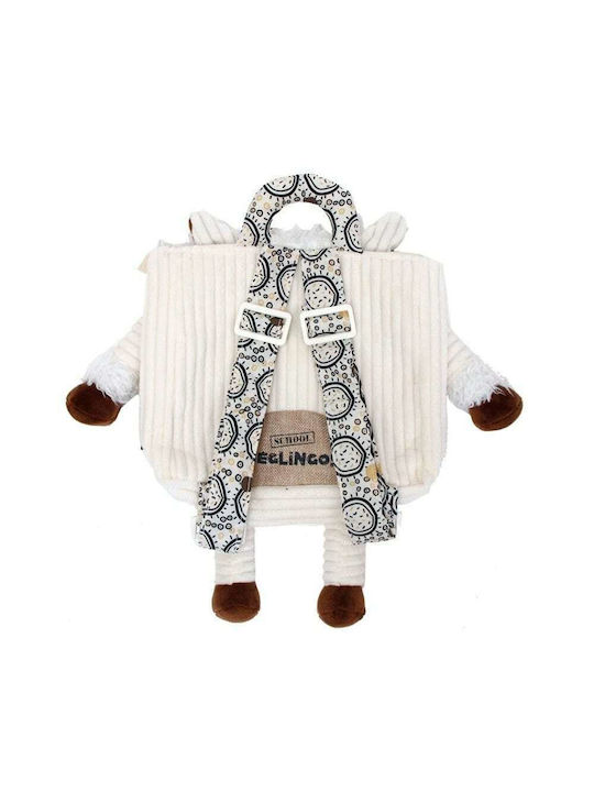 Les Déglingos Panda Velcor Backpack For Baby & Toddler - Soft Corduroy Nursery Bag