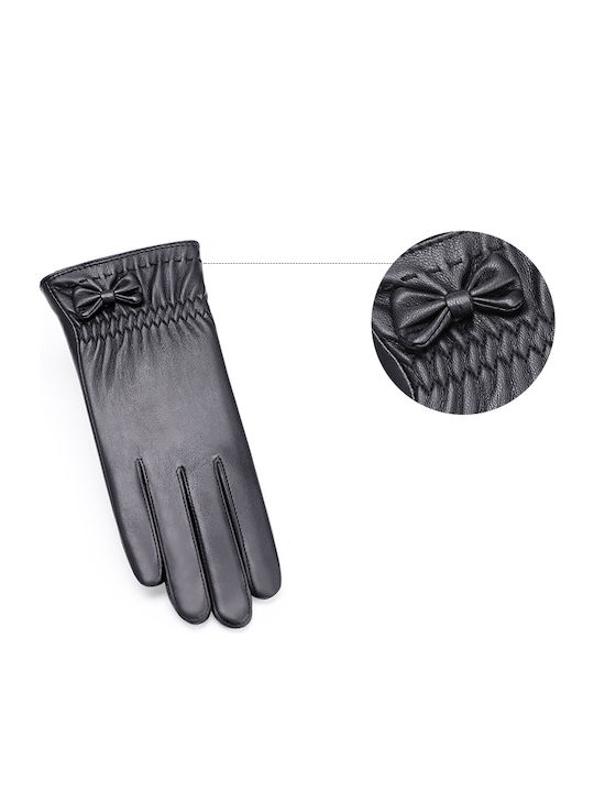 Women's Leather Touch Gloves Black