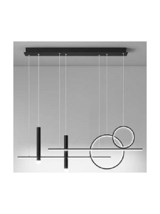 Atman Hängelampe Schwarz Schiene 100x83cm.