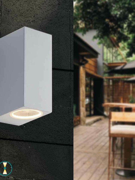 Fan Europe Wandmontiertes Außen-Spotlight GU10 IP54 Doppelstrahl 15.1x9.3x6.7εκ.