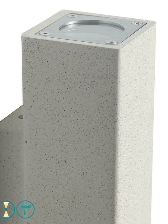 Fan Europe Oaklandap2 Bco Wandmontierte Außenbeleuchtung Punkt GU10 IP65 Doppelstrahl 25.4x10.3x7.5cm