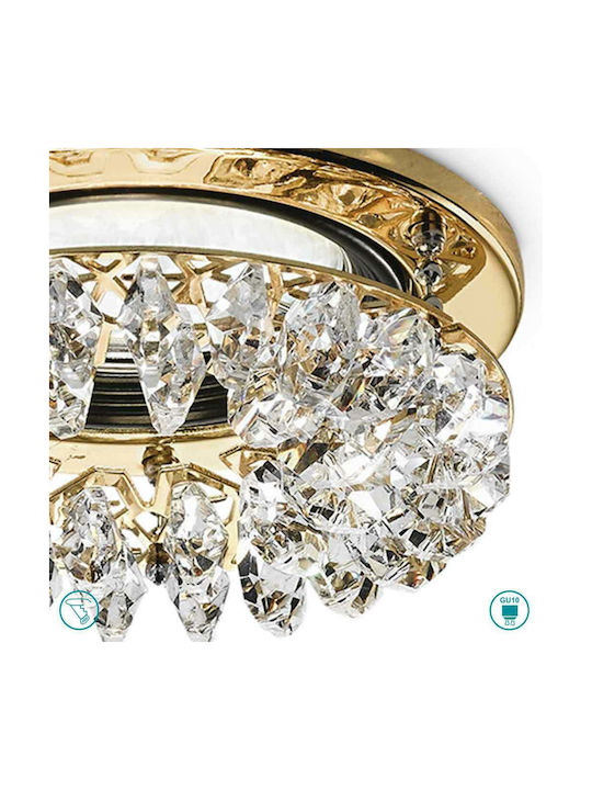 Gea Luce Cygnus Rund kristallin Einbau Spot mit Fassung GU10 Gold 9.2x9.2cm. 1Stück
