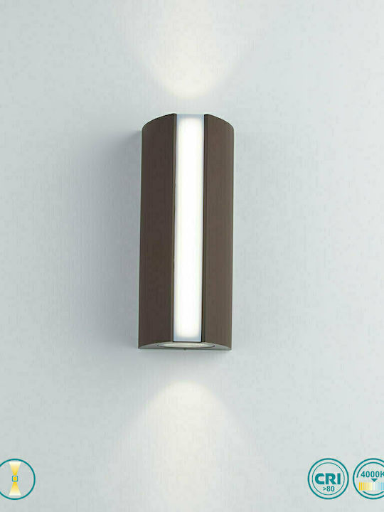 Fan Europe Wandmontiertes Außen-Spotlight LED IP54 14W mit Natürliches Weiß Licht Doppelstrahl 20x8.5x7.8εκ.