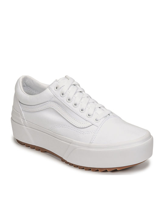 Old Skool Γυναικεία Flatforms Sneakers Λευκά