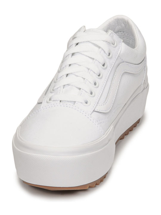 Old Skool Γυναικεία Flatforms Sneakers Λευκά