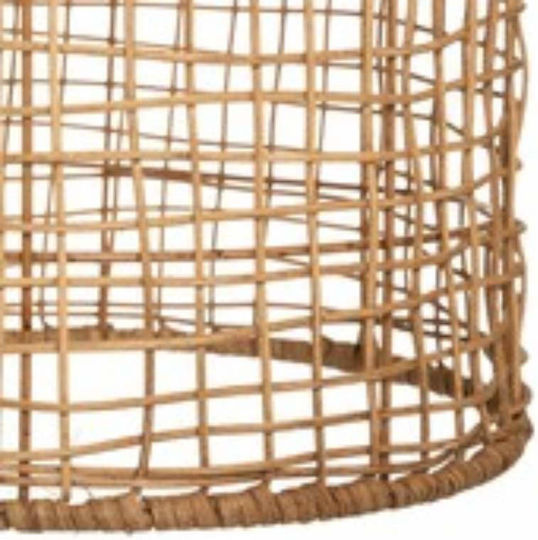 Atmosphera Karla Ceiling Light Beige Grid with E27 Socket 24x24x34cm