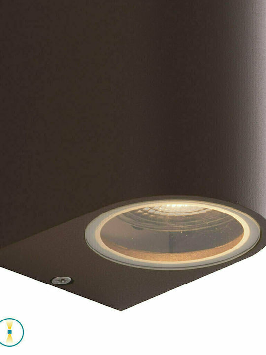 Fan Europe Wandmontiertes Außen-Spotlight GU10 IP54 Doppelstrahl 15.1x9.3x6.7εκ.