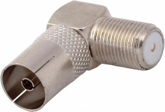 ATC Conotech Adaptor Μετατροπέας Coaxial female σε F-Connector female Ασημί