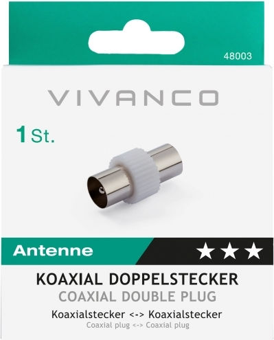 Vivanco Aerial Coax Plug Convertor Coaxial masculin în Coaxial feminin Alb 1buc