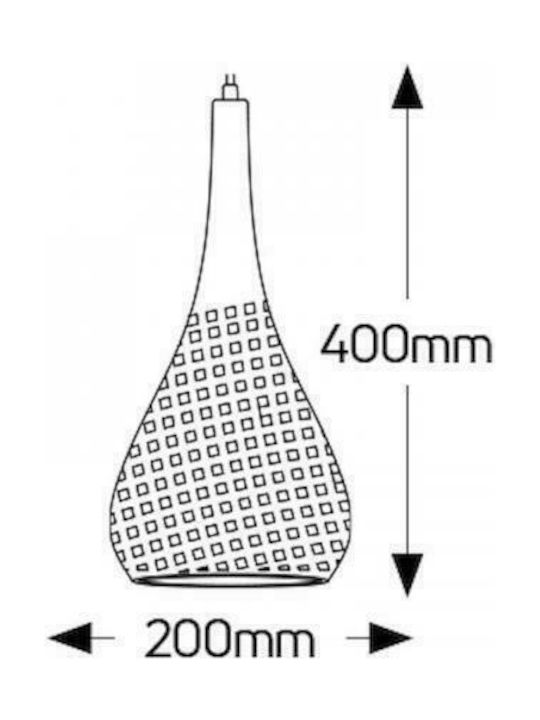 Geyer Висящо Осветително Тяло Черен с Цокъл E27 40x20см.
