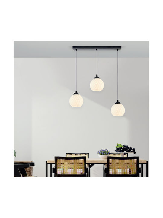 Home Lighting KQ 8865-3 Pendant Light Black Rail with Socket E27 67x100cm